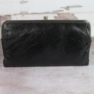 HOBO LAUREN Leather Bifold Wallet BLACK